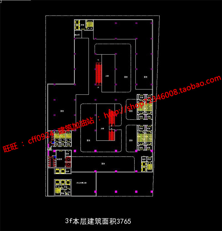 NO01514现代风格办公楼设计项目cad图纸总图平立剖效果图文...-30