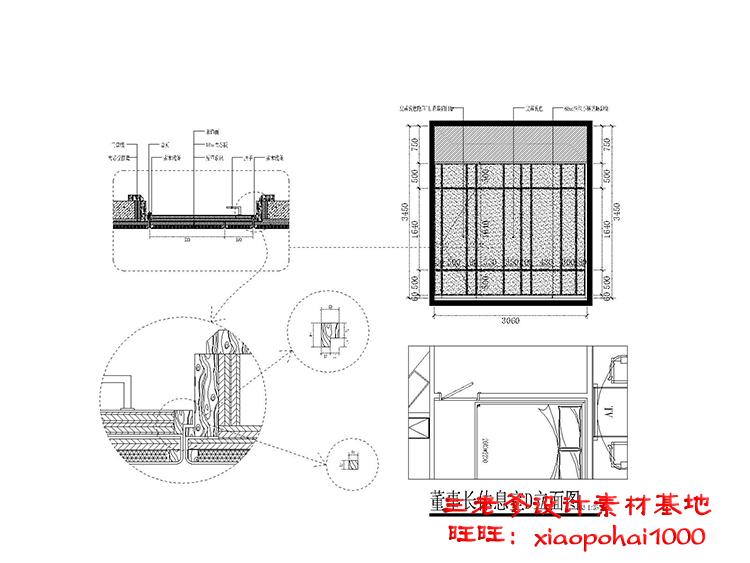 TU02022办公室空间写字楼CAD施工图纸方案平面节点效果图片...-29