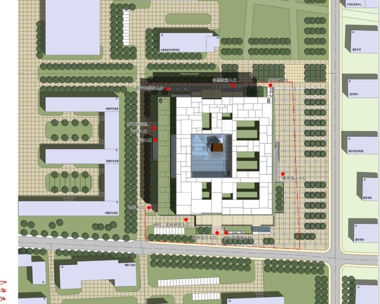 DB03374大学书楼建筑方案设计及平立剖CAD、SU精细模型-8