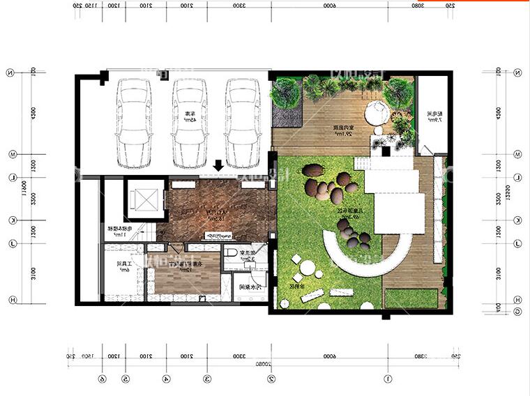 YH01764别墅住宅样板房小户型 设计方案效果带CAD施工图-5