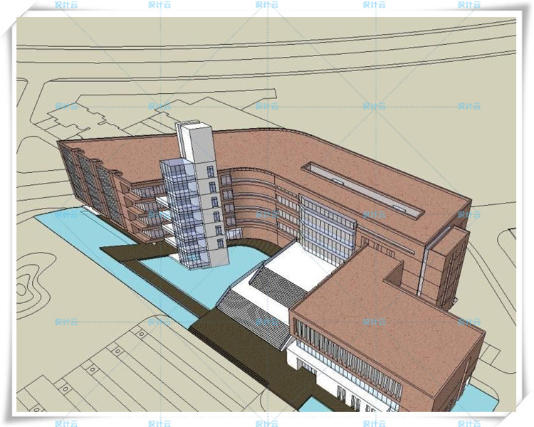 TU0016310套大学图书馆建筑cad及文本、su精选模型加效果图-14