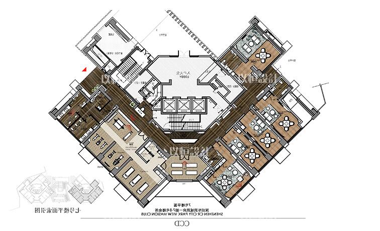 YH01909低奢私人会所设计 现代简约空间CAD施工图+方案效果-6