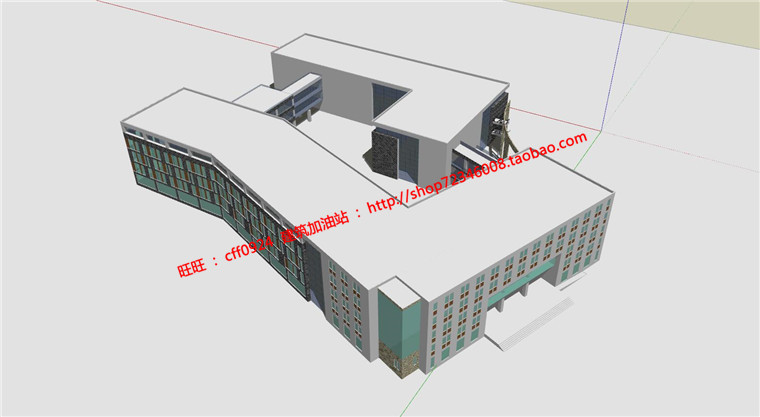 NO01694大学电气楼机械楼建工楼设计su模型cad图纸文本效果图-5