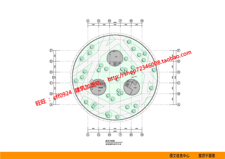 NO01354圆形图书馆建筑方案设计cad总图平立剖文本jpg效果图-20