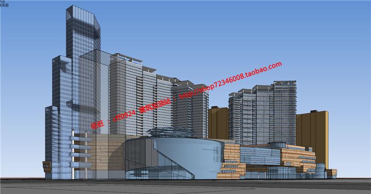 NO00612su草图模型cad图纸效果图文本城市综合体/商业购物中...-7