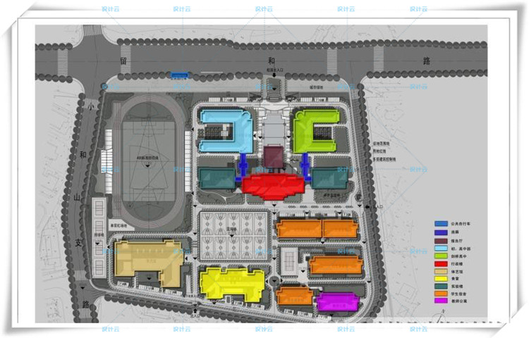 TU00054外国语学校欧式规划建筑方案设计文本中小学校/体育...-8