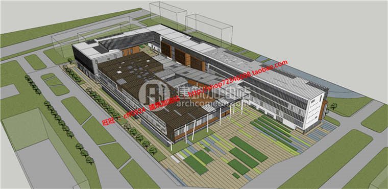 NO00251中学教学楼行政楼办公楼建筑设计 su模型+cad图纸-14