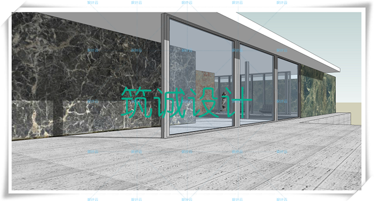 TU00024巴塞罗那德国馆 SU+CAD+PPT密斯凡德罗 大师作品-1