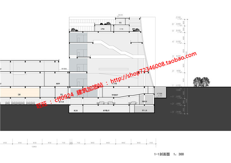 NO01516美术展览馆设计项目资源cad图纸平立剖效果图文本-21