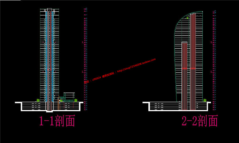 NO01758超高层办公楼设计写字楼大厦项目cad图纸及方案文本-36