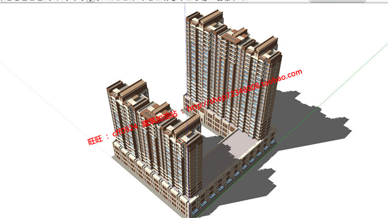 NO00239商住楼/住宅/商业公建设计全套su模型cad图纸效果图-5