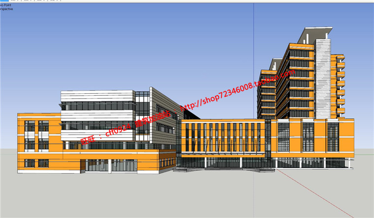 NO01095儿童医院医疗建筑方案设计cad图纸su模型skp展板psd-9