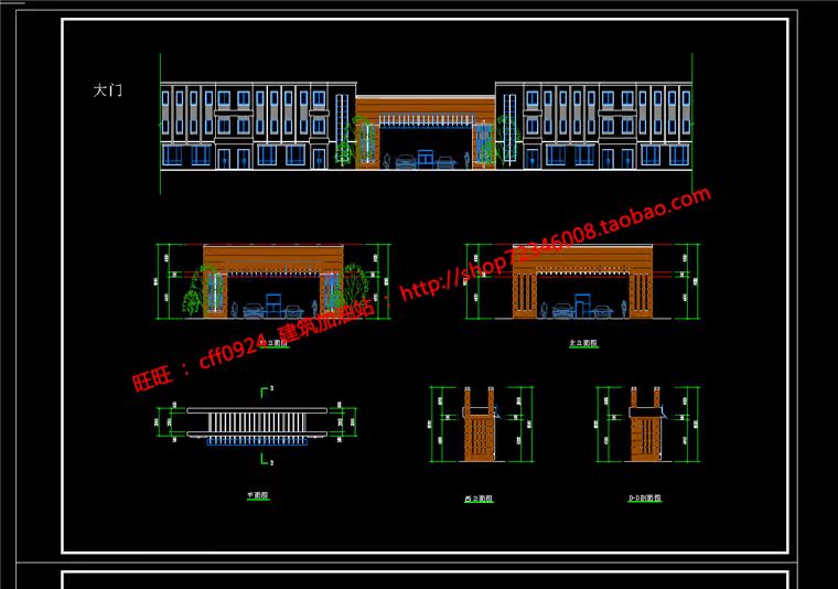 NO00629cad图纸+效果图+文本农产品物流中心展示馆/展览馆建...-25