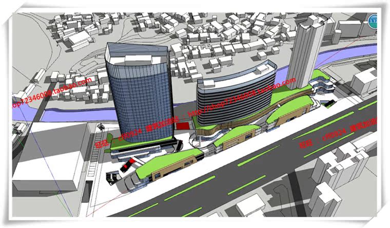 JZ231商业综合体中标项目SU模型+cad图纸+效果图+方案文本-9