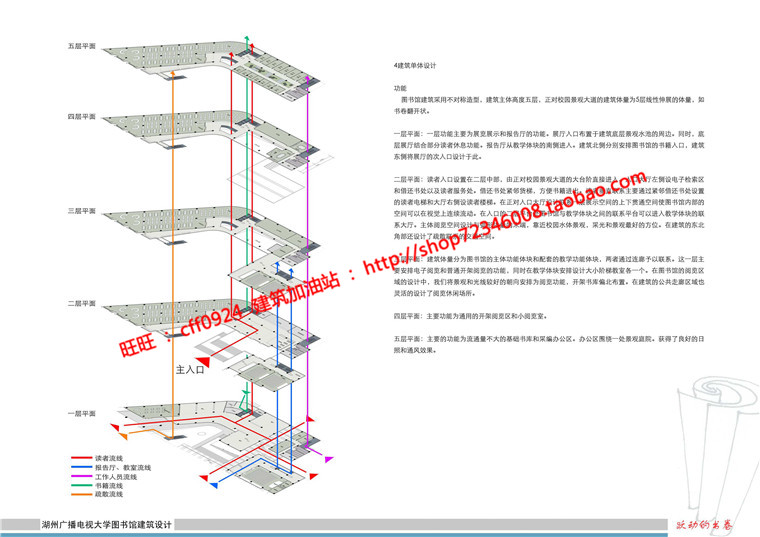 NO01277现代图书馆建筑方案设计多层教育建筑cad图纸效果图s...-12