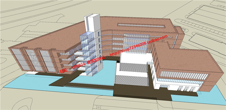 NO01277现代图书馆建筑方案设计多层教育建筑cad图纸效果图s...-28