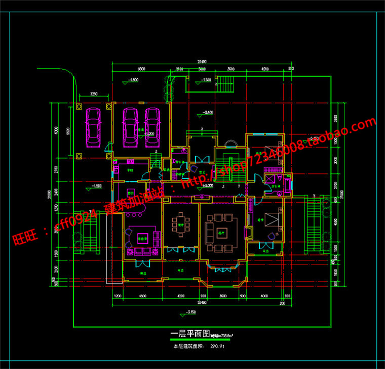 NO00513住宅全套独栋别墅su模型+cad图纸平面立面+效果图-7