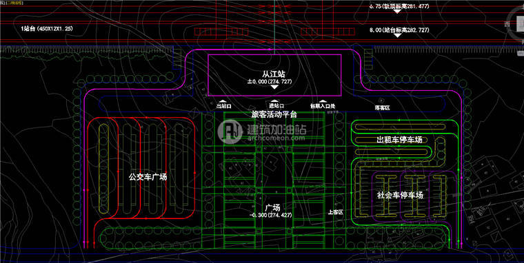 JZ120火车站设计方案SU模型+设计图纸+效果图-7