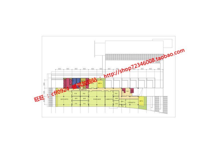 NO01535高校教学楼cad总图平立剖图纸建筑方案图纸及psd填色...-9
