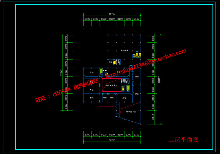 NO00448cad图纸+效果图+文本商务办公科研产业园办公楼建筑...-21