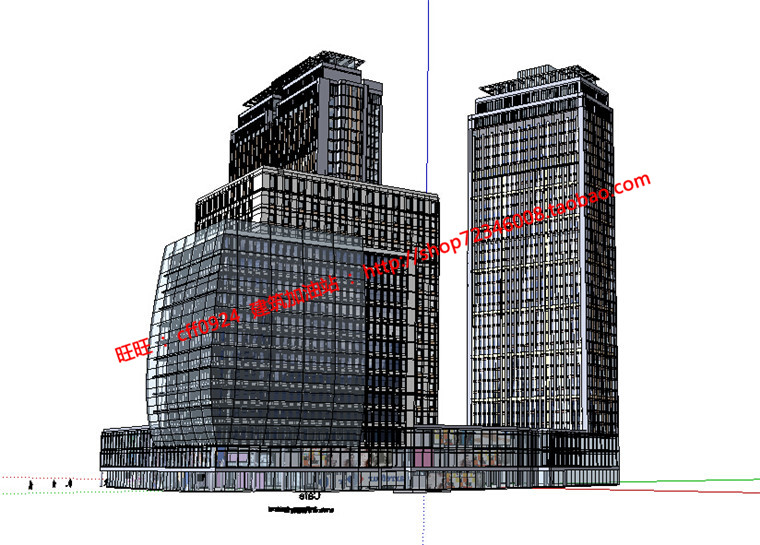 NO00190su+cad图纸+效果图商业综合体办公酒店项目建筑-8