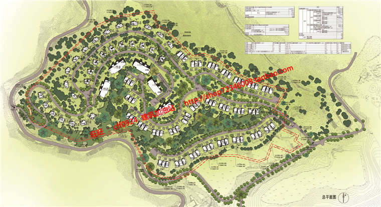NO01234山地别墅区小区生活区规划设计cad总图平立剖文本-18
