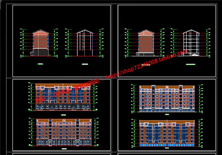 NO00629cad图纸+效果图+文本农产品物流中心展示馆/展览馆建...-24