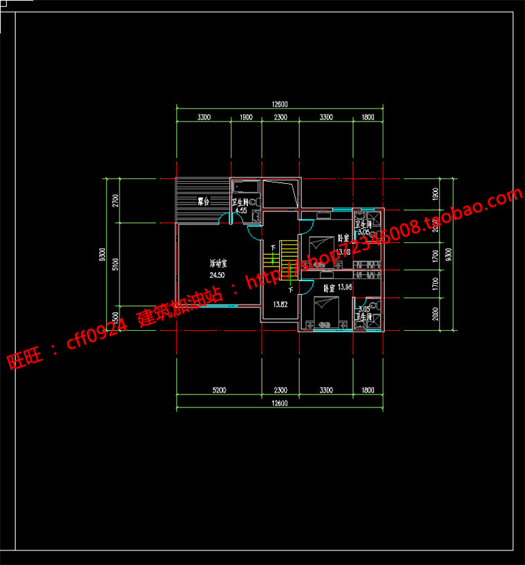 NO00677独栋别墅模型学生课程设计su草图大师+cad图纸psd全套-7