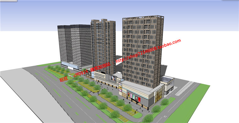 NO00441居住空间cad图纸效果图文本商住楼建筑方案设计-15