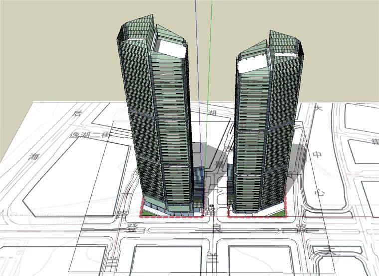 NO01210双子摩天塔楼办公写字楼设计含cad图纸su模型文本册...-28
