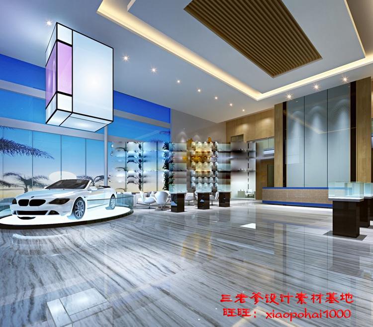 TU03018汽车展厅3d模型4S专卖店美容维修装修cad施工图效果图-17