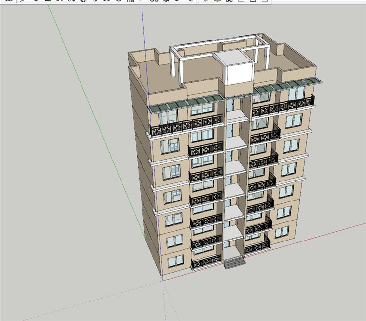 TU03102多层住宅单体建筑方案设计su模型+cad图纸-1