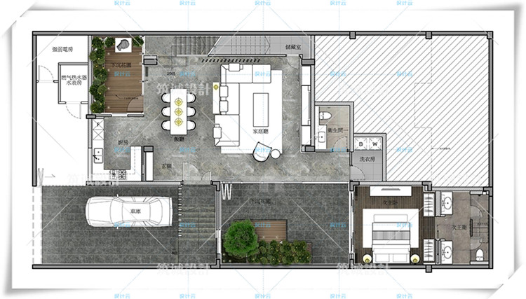 TU00040别墅全套SU+效果图+CAD施工图/新中式设计建筑居住宅...-7