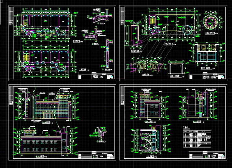 TU03113老年活动中心建筑方案设计cad施工图平立剖大样效果图-2