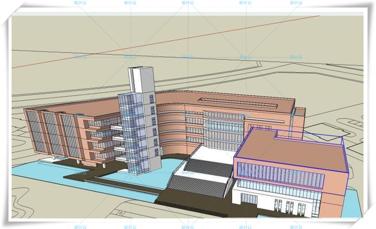 TU0016310套大学图书馆建筑cad及文本、su精选模型加效果图-12