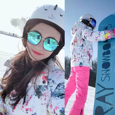 2021 Winter trendy big size ski suit women's set veneer double board waterproof thick warm breathable ski suit pants