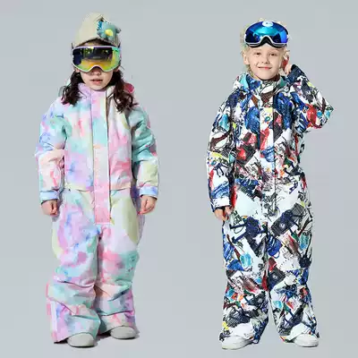 Thickened parent-child baby children's ski suit set boys and girls waterproof windproof and warm skiing equipment