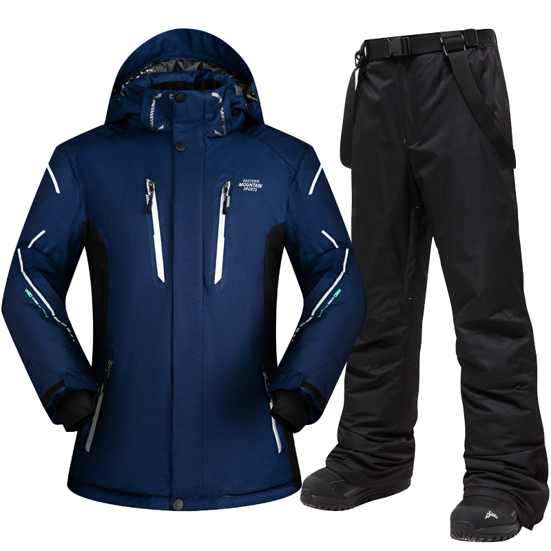 2020 winter plain color ski suit men's suit single and double board solid color ski pants windproof waterproof warm large size thickened