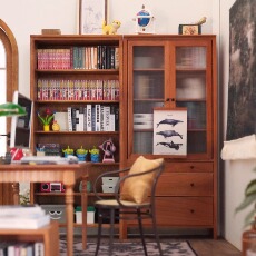 bjd场景道具娃屋 玩具】樱桃木/书柜五斗柜电视柜ik*a 6分blythe迷你模型娃屋家具 Soybean Bian Bu