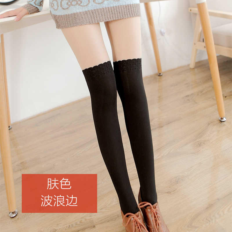 vớ khâu Nhật Bản thậm chí pantyhose mùa xuân và mùa thu-thùng cao nửa cắt vớ womens đùi giả mỏng trên đầu gối vớ chơi bottomsocks.