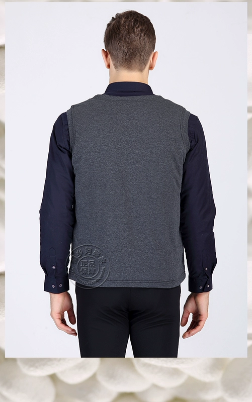 Apo người đàn ông mới của 100% lụa vest vest màu rắn bông áo khoác bông áo khoác lụa ấm silicone lót áo thể thao