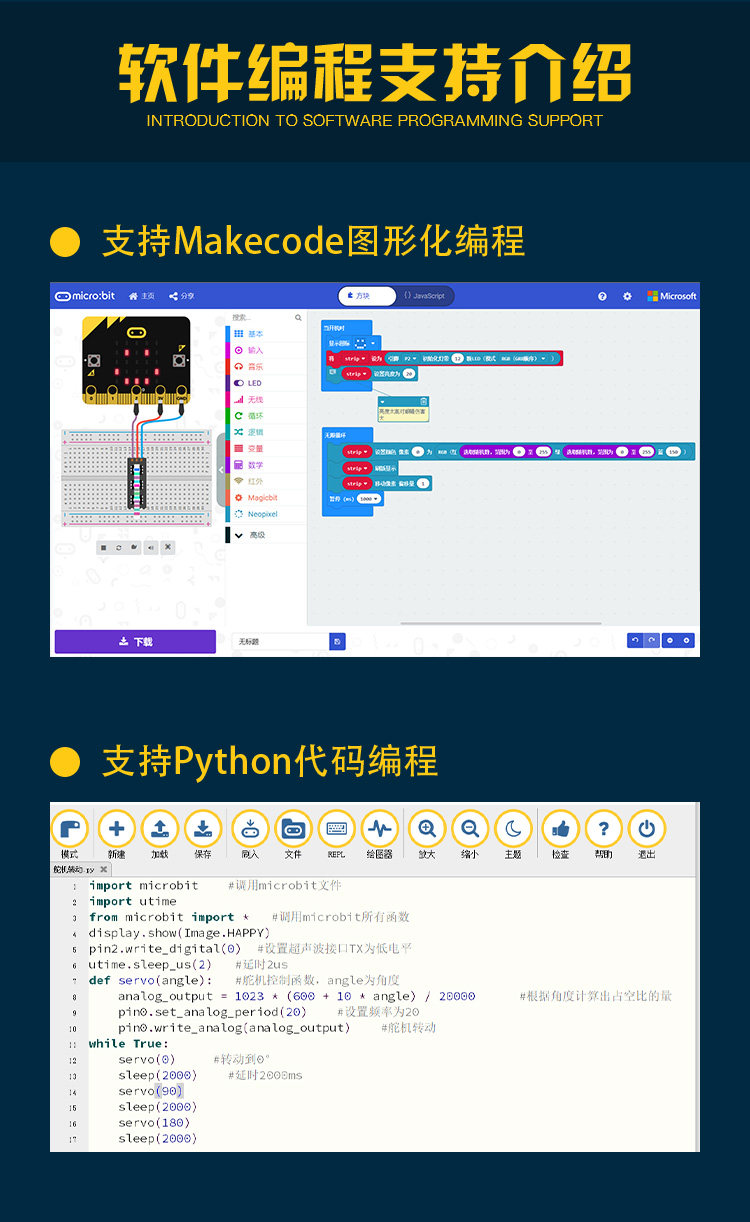 micro: bit beginner learning kit python graphical... Micro:bit入门学习套件Python图形化编程microbit中小学创客教育-阿里巴巴