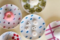 (Not in stock) sousou dim sum plate teacup set five colors into the soup 呑み five-piece set dim sum plate number