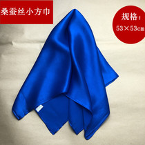 Royal blue professional silk scarf womens 100% mulberry silk small square scarf Scarf spring and autumn and summer small scarf decorative wild