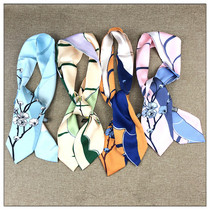 New sharp corner haircut with small scarf spring fall small silk scarlet female strip 100 lap lining with small neckline towel decorative tie bag