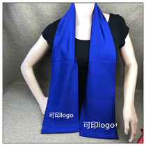 Spring-autumn strip monochromatic scarf decoration 100 lapped Korean small silk towels slim narrow neckline scarves with female event print logo