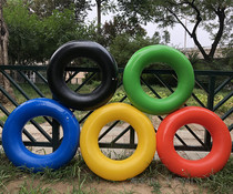 Rubber swimming ring Seaside thickened abrasion-resistant five-colour Lifebuoy thickened No-seam swimming ring Children adult feeding inflator