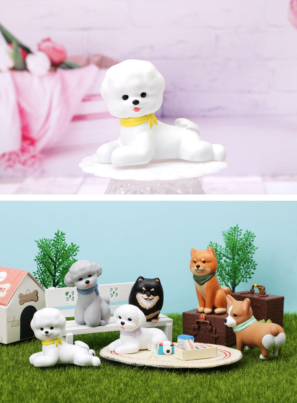 Куклы/ украшения/детали 现货pigure韩国正版狗狗小屋盲盒柴犬泰迪柯基博美比熊潮公仔手办