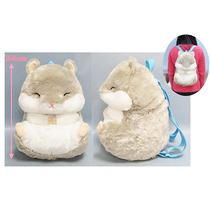 Spot Japan AMUSE GENUINE FAT HAMSTER STUFFED WITH PLUSH BIG PAPARAZZI DOUBLE SHOULDER BACKPACK BAG COROHAM CORON