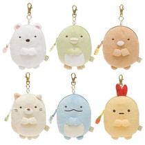 Spot Japan Genuine Wall Corner Bio Plush Paparazzi Telescopic Rope Card Bag Zero Wallet Key Button sumikko